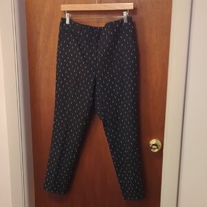 LOFT Black and White Fine Weave Patterned Dress Pants